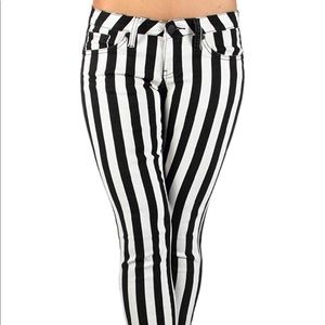 Black and White Stripped Jeans